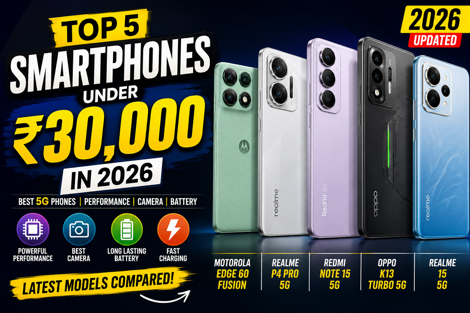 Best Smartphones Under ₹30,000 in 2026: Top 5 Latest Models Worth Buying