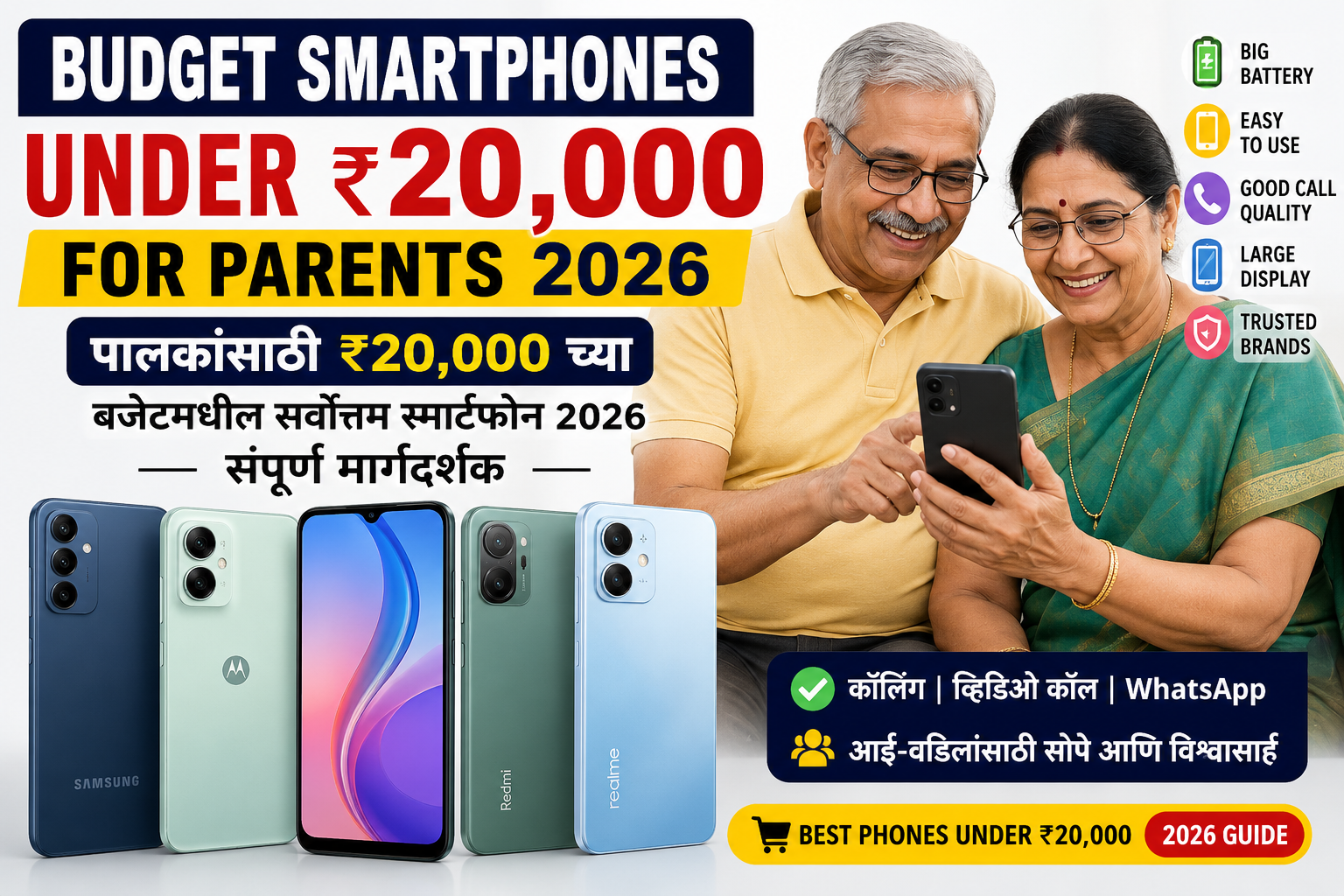 पालकांसाठी ₹२०,००० च्या बजेटमधील सर्वोत्तम स्मार्टफोन २०२६ – संपूर्ण मार्गदर्शक